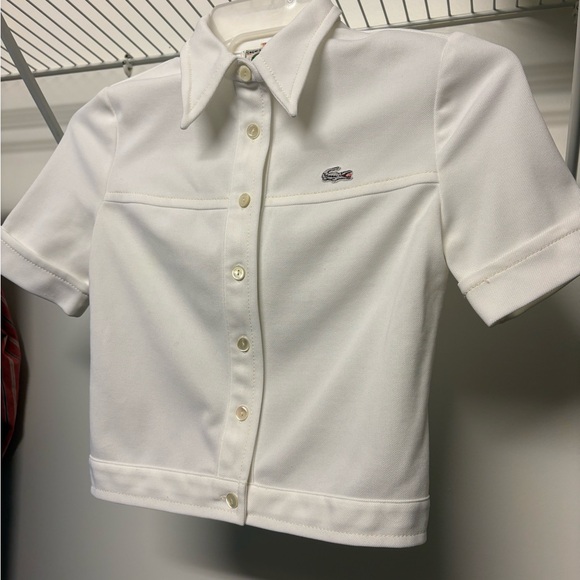 Vintage Lacoste white polo shirt size 40 EU / large gray crocodile - Picture 2 of 13